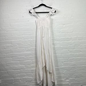 Area Stars Women's Off the Shoulder Hi-Low Midi Dress Short Sleeve White Size S